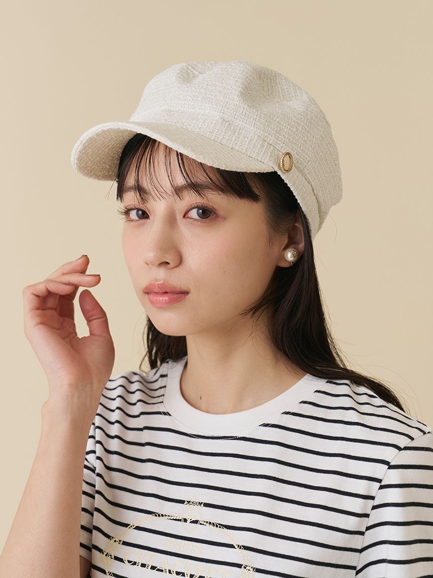 SNIDEL「ツイードキャスケット」|キャップ・キャスケット|