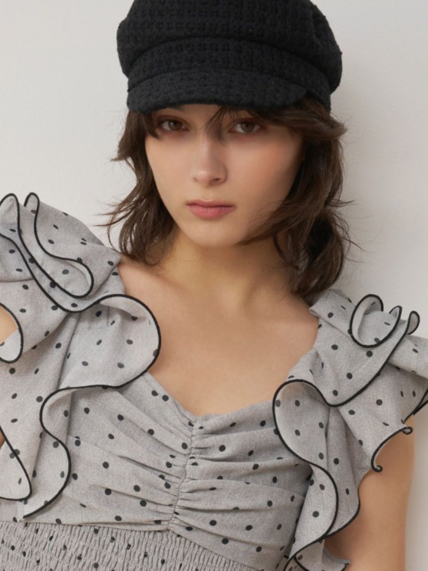 SNIDEL「ツイードキャスケット」|キャップ・キャスケット|