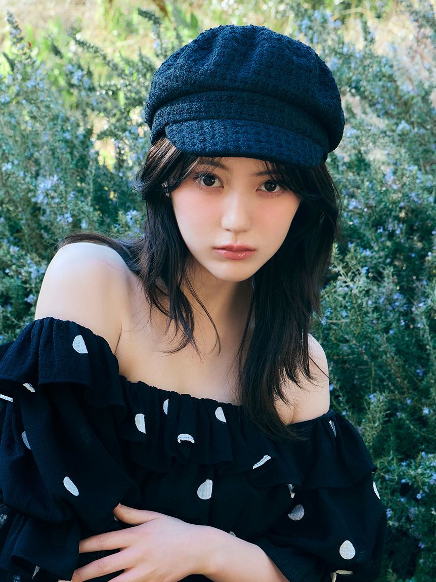 SNIDEL「ツイードキャスケット」|キャップ・キャスケット|BLK