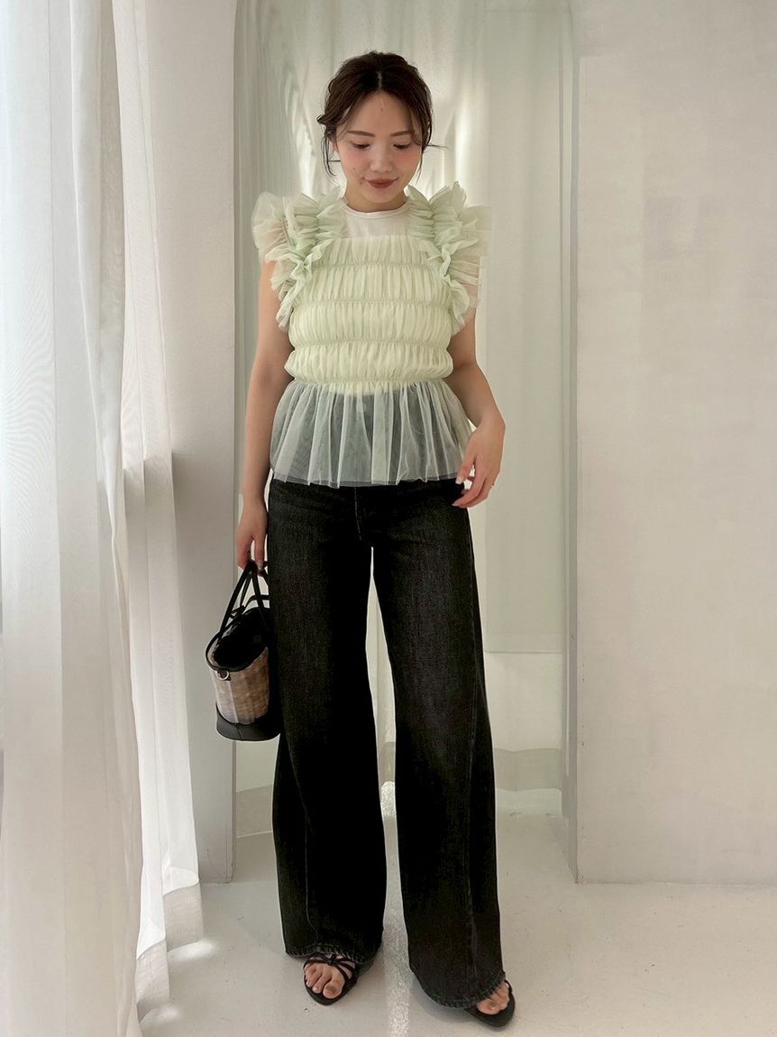 FRAY I.D「チュールコンビ2wayカットトップス」|Tシャツ・カットソー|