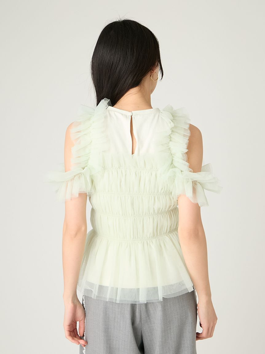 FRAY I.D「チュールコンビ2wayカットトップス」|Tシャツ・カットソー|