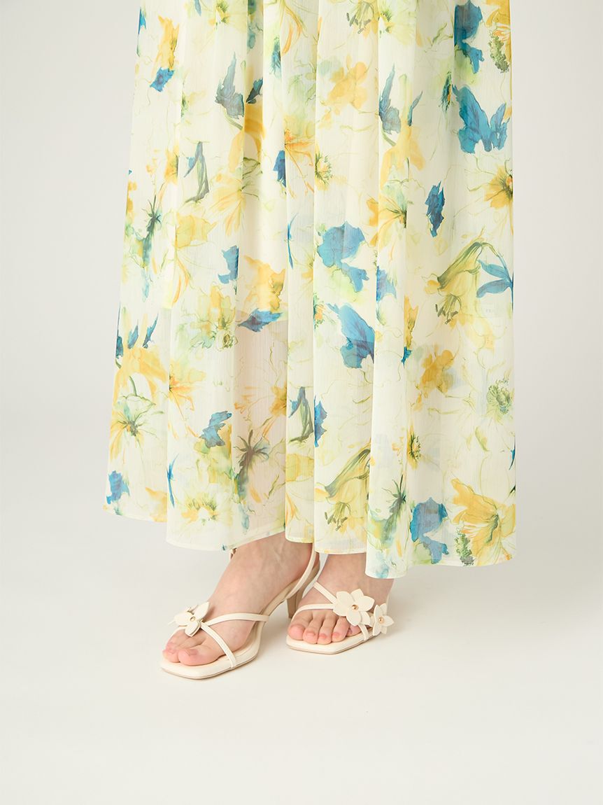 FRAY I.D「シャーリングフラワープリントワンピース」|ワンピース|