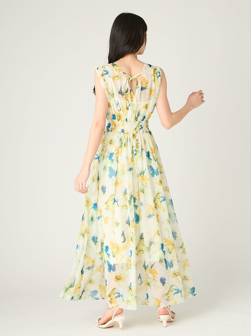 FRAY I.D「シャーリングフラワープリントワンピース」|ワンピース|