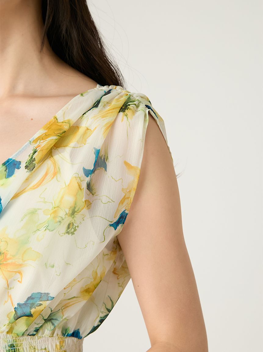 FRAY I.D「シャーリングフラワープリントワンピース」|ワンピース|