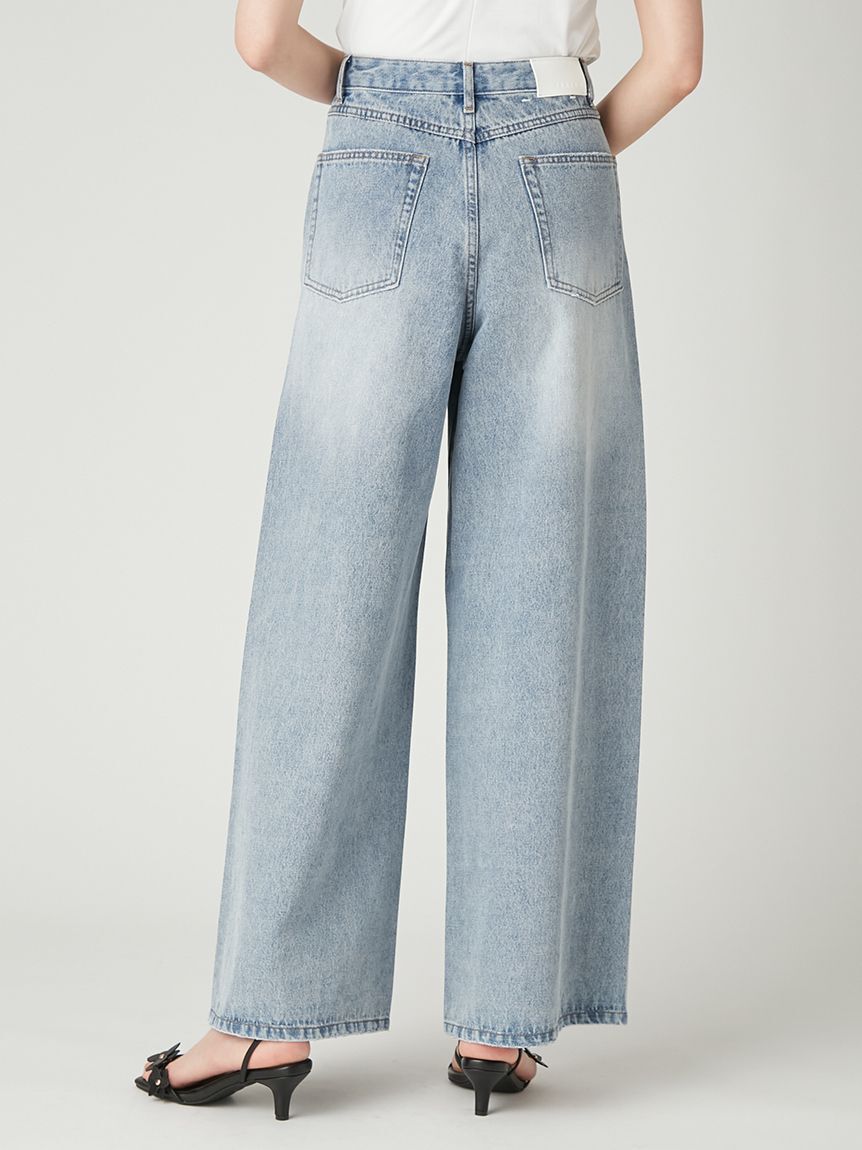 FRAY I.D「ラインストーンセミワイドストレートデニムパンツ」|デニム|