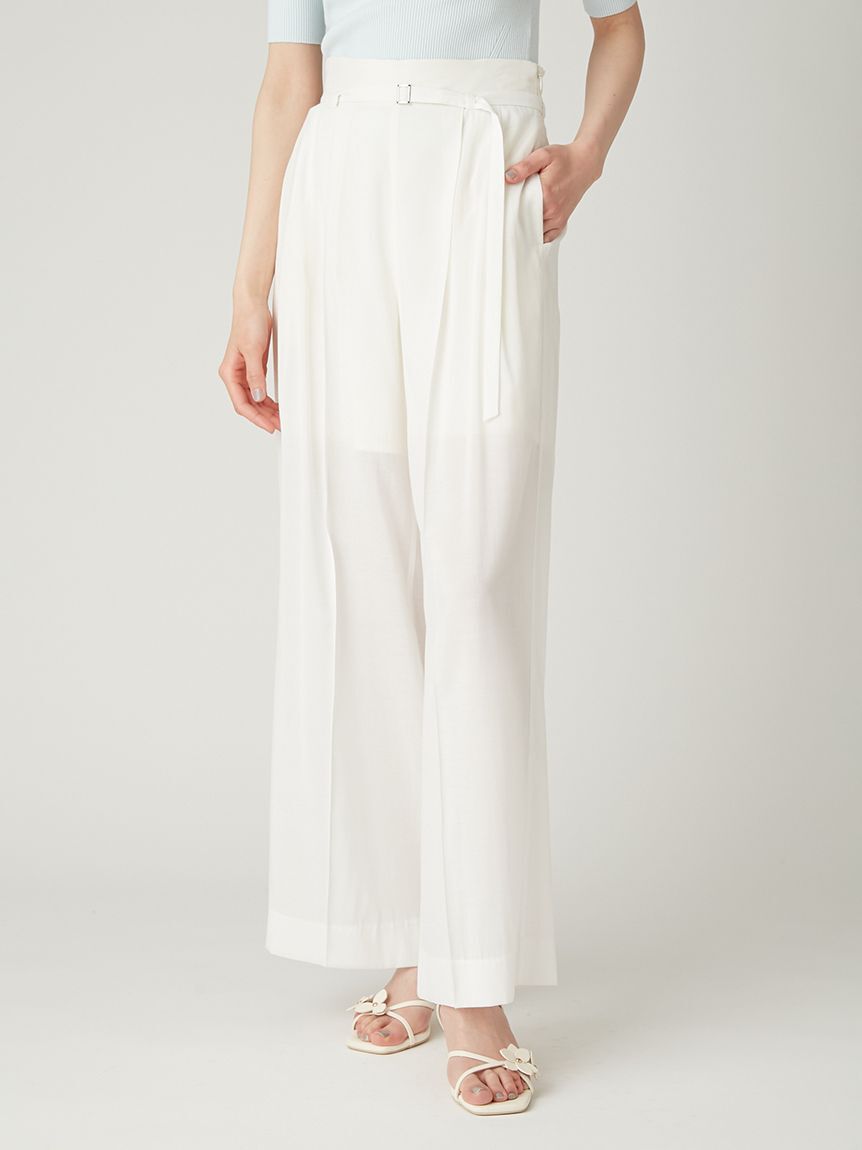 FRAY I.D「セミシアーハイウエストパンツ／ウォッシャブル」|チノ|