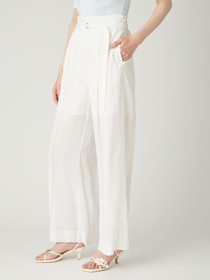 FRAY I.D「セミシアーハイウエストパンツ／ウォッシャブル」|チノ|