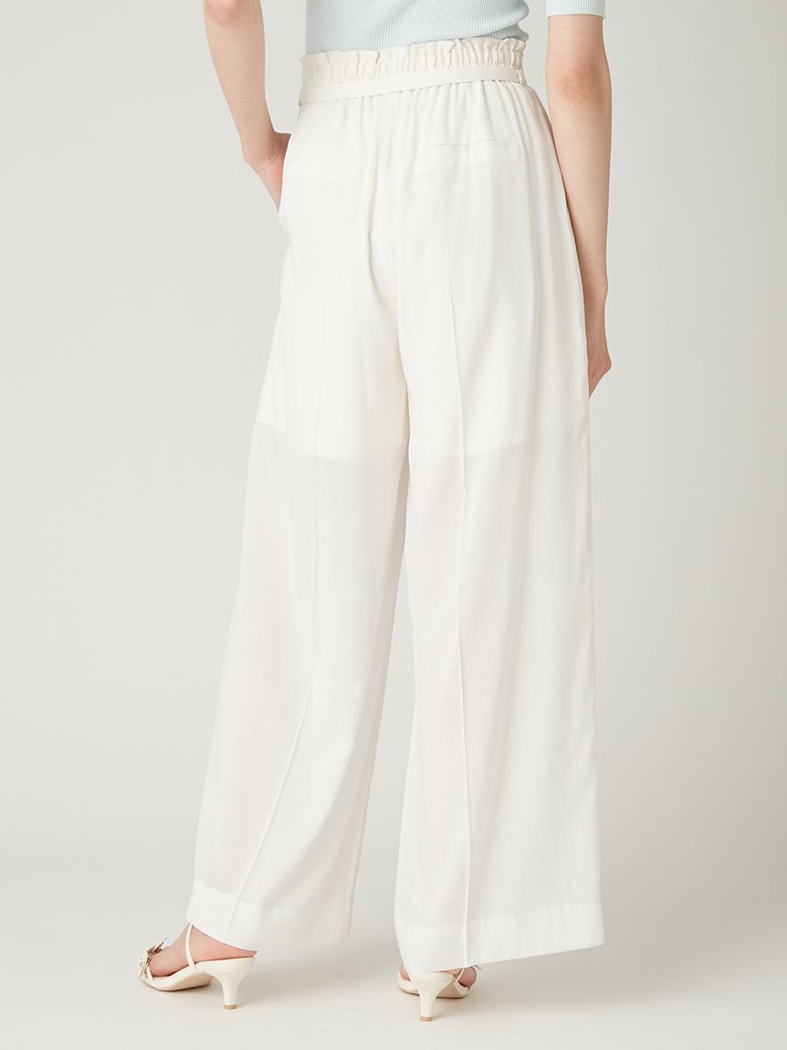 FRAY I.D「セミシアーハイウエストパンツ／ウォッシャブル」|チノ|