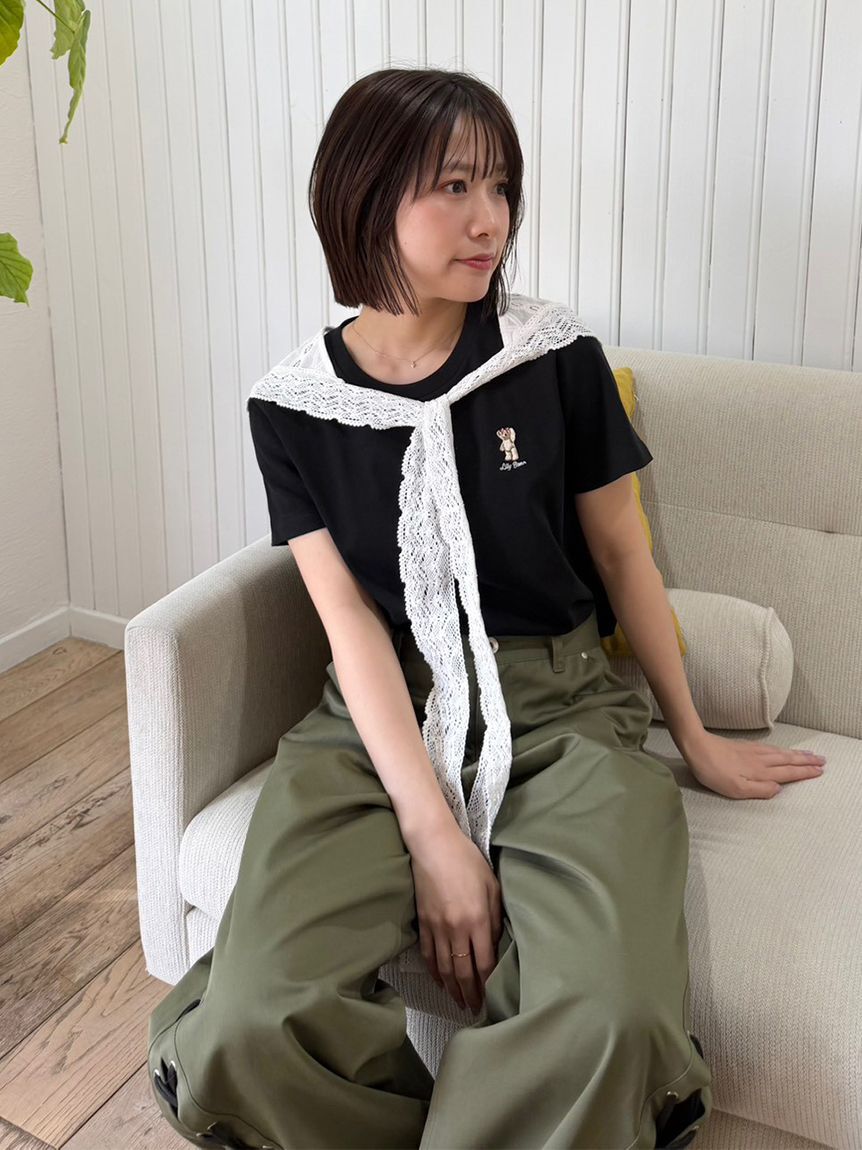 LILY BROWN「レーストリムマルチスカーフ」|ヘアバンド|