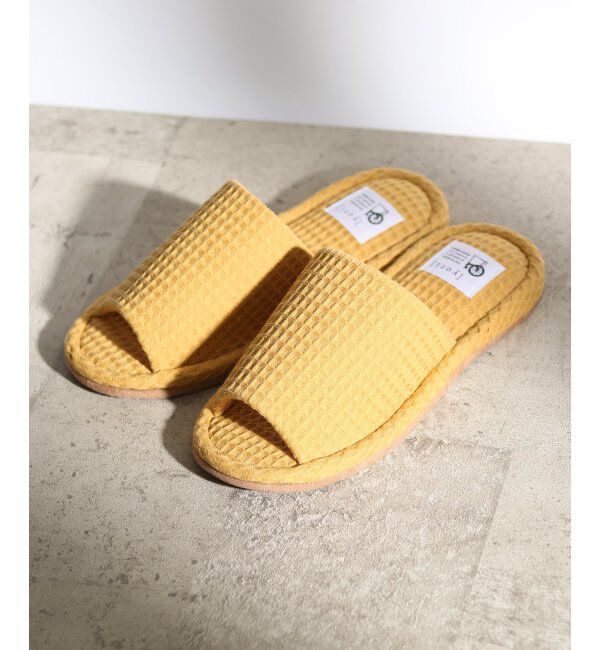 TOKYO DESIGN CHANNEL「YORI 外縫いワッフルスリッパ L」|ルームシューズ|イエロー