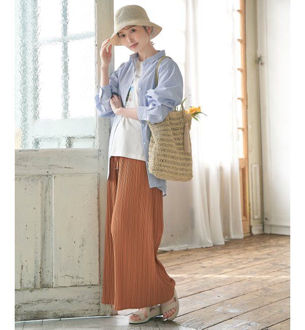 ikka「さらっとプリーツワイドパンツ」|その他|