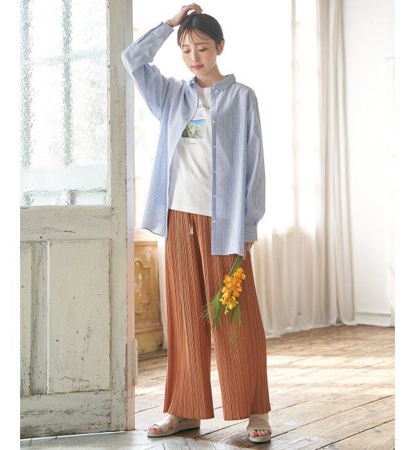 ikka「さらっとプリーツワイドパンツ」|その他|