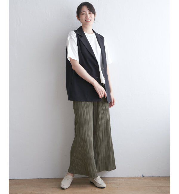 ikka「さらっとプリーツワイドパンツ」|その他|