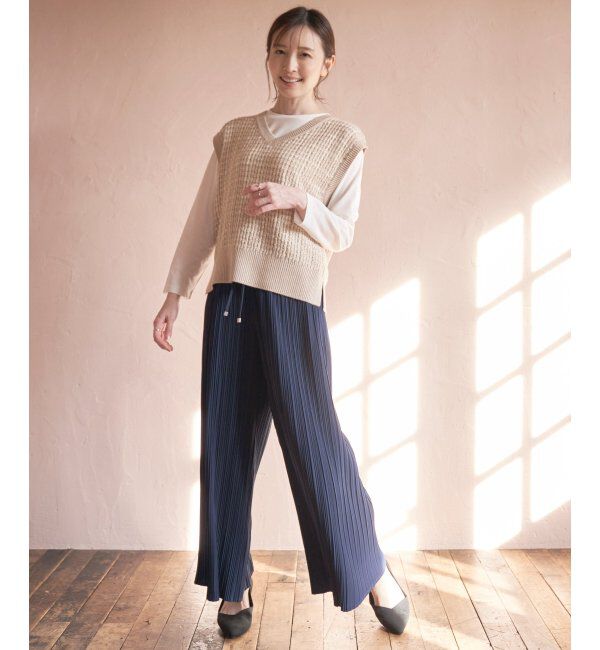 ikka「さらっとプリーツワイドパンツ」|その他|