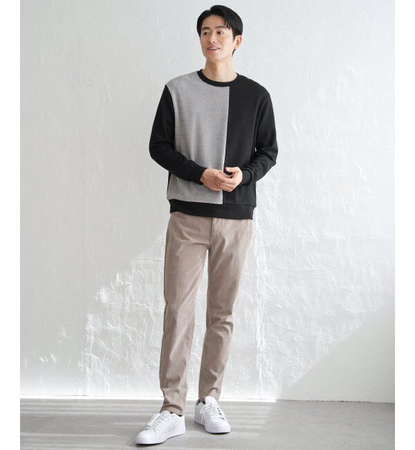 ikka「モール切り替え裏起毛プルオーバー」|パーカー|