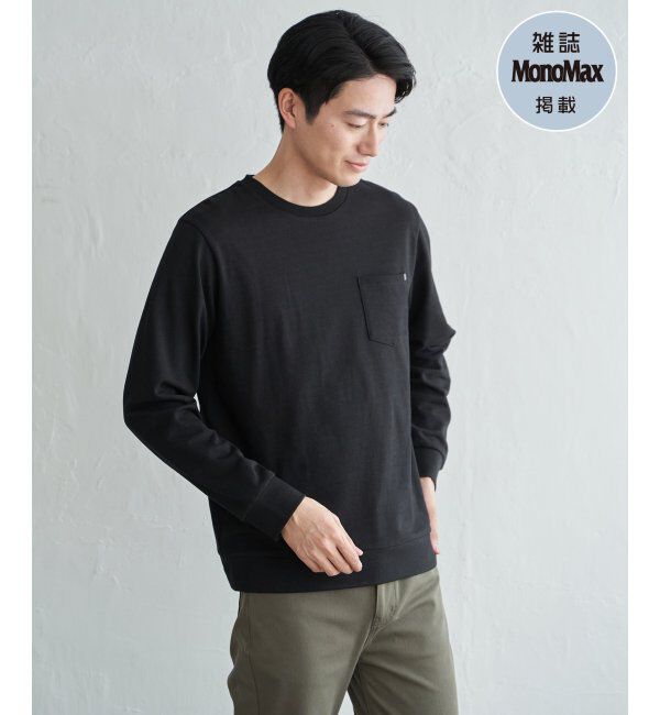 ikka「【雑誌MonoMax4月号掲載】DRYダンボールWフェイストレロンT「小泉孝太郎さん着用モデル」」|Tシャツ・カットソー|ブラック