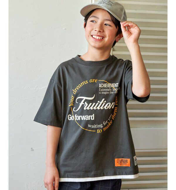 ikka kids「冷感裾レイヤードプリントTシャツ（120~160cm）」|Tシャツ・カットソー|