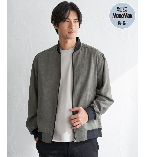 ikka「【雑誌MonoMax4月号掲載】イージーケアリネンライクブルゾン「小泉孝太郎さん着用モデル」」|ブルゾン・スタジャン|グレー