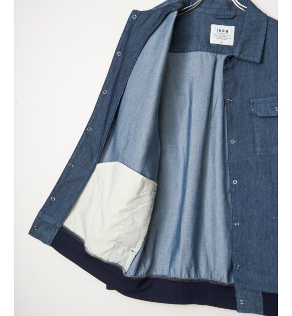 ikka「メッシュデニムシャルゾン」|ブルゾン・スタジャン|