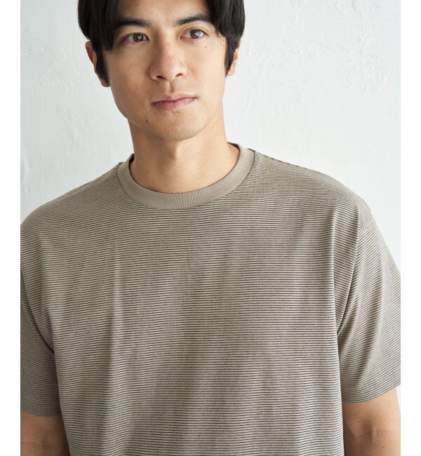 ikka「【お得だ値】冷感コットンドロストボーダーTシャツ」|Tシャツ・カットソー|