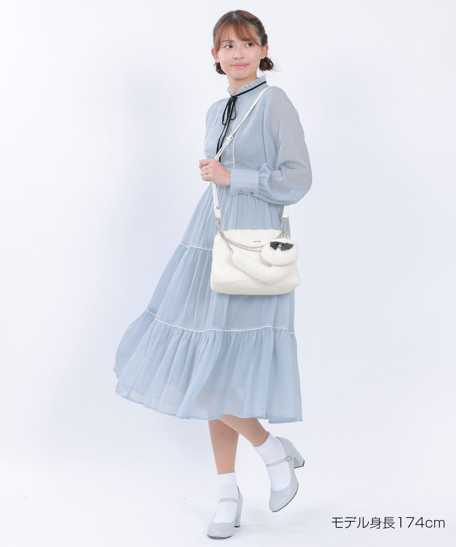 MARY QUANT「ラメシアー ドレス」|ワンピース|ブルー