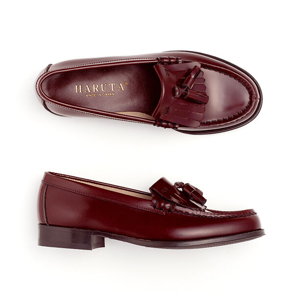 HARUTA「[3E]レディス牛革キルトタッセルローファー #3138」|ローファー|