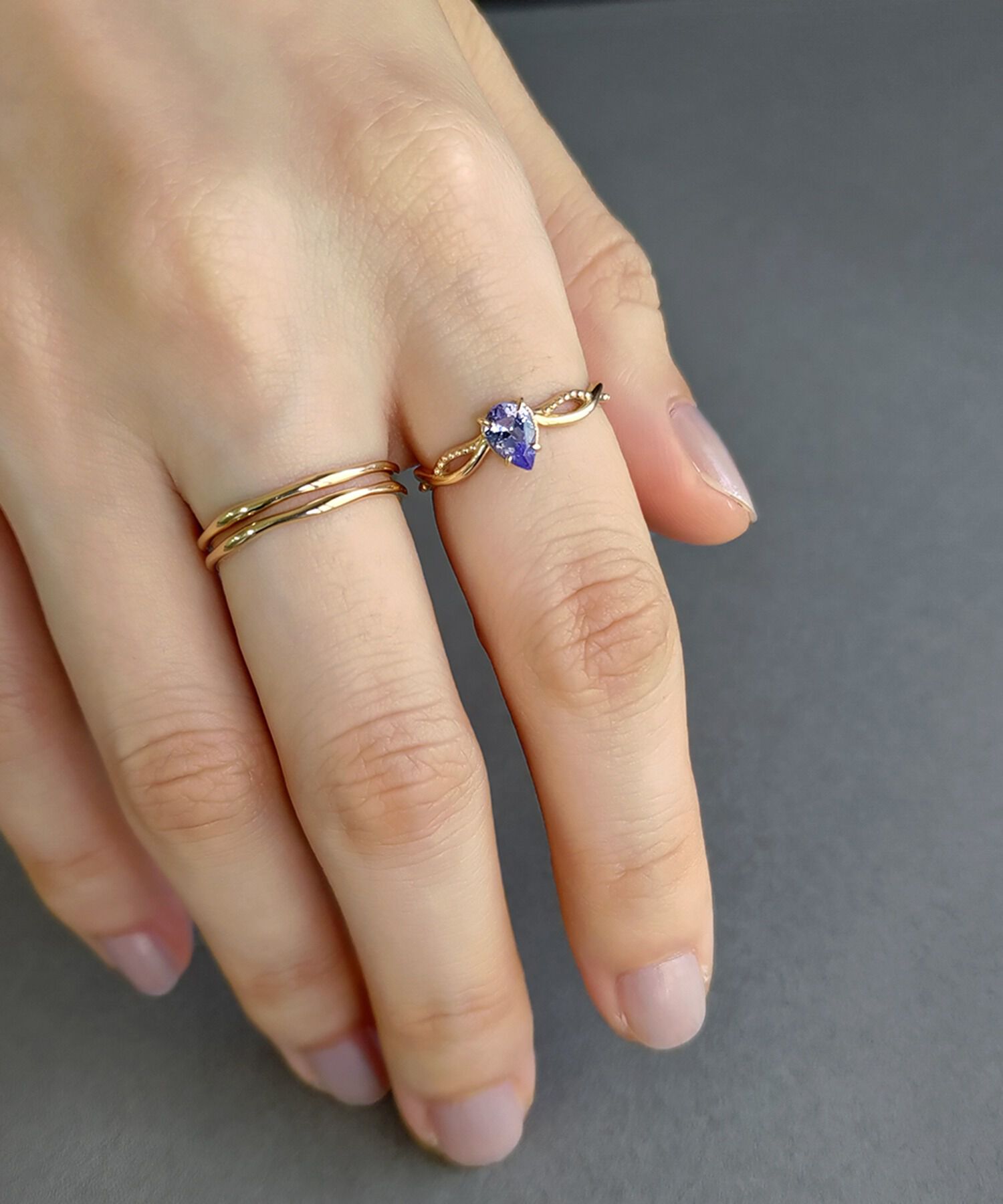 NOIR DE POUPEE「K10 タンザナイトPS クロスライン リング」|リング|