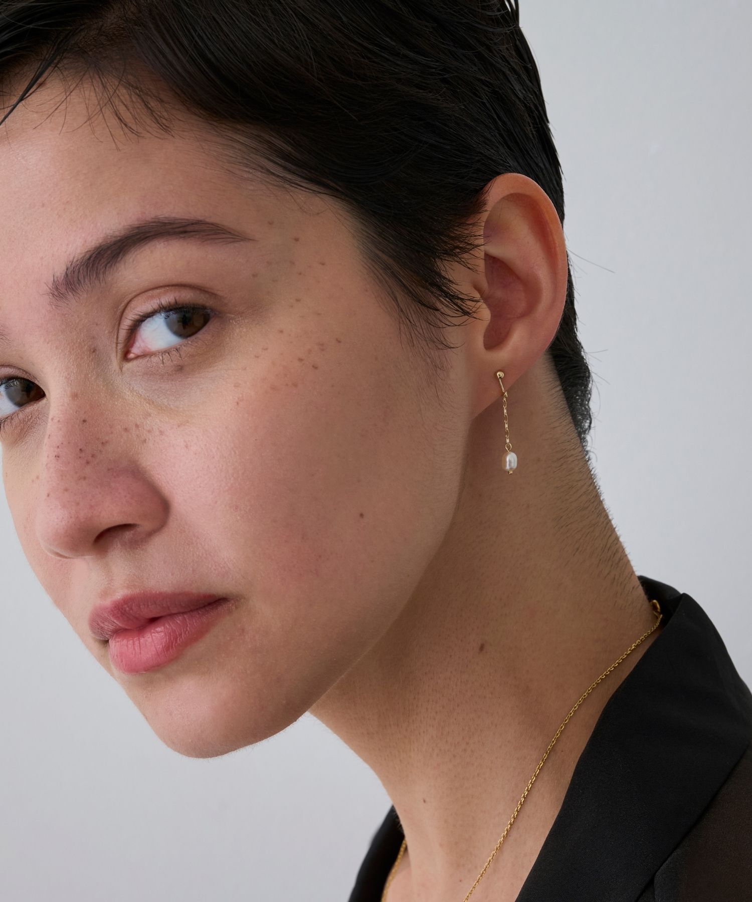 JUPITER「【K10】淡水パール&times;チェーンイヤリング」|イヤリング|