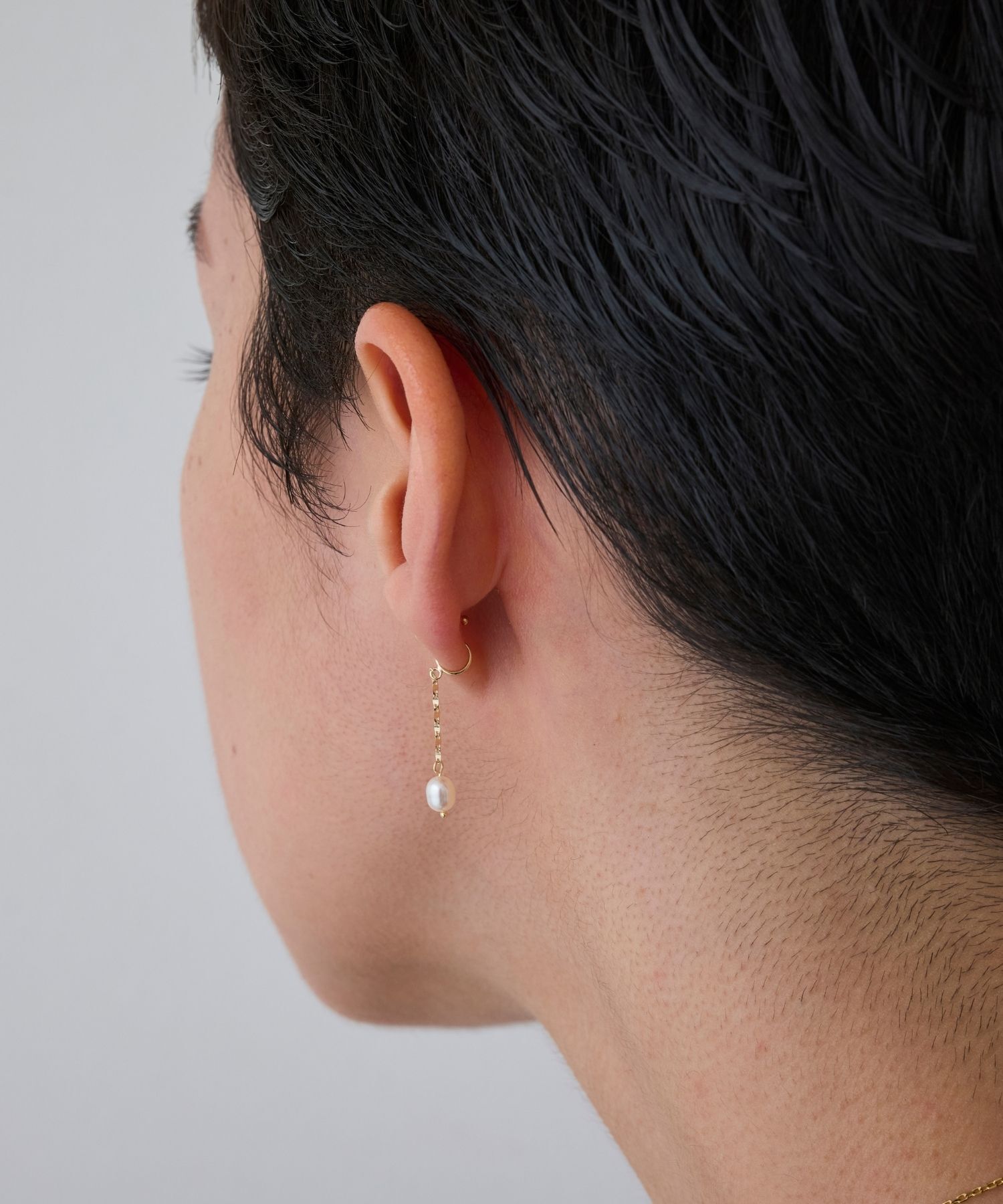 JUPITER「【K10】淡水パール&times;チェーンイヤリング」|イヤリング|