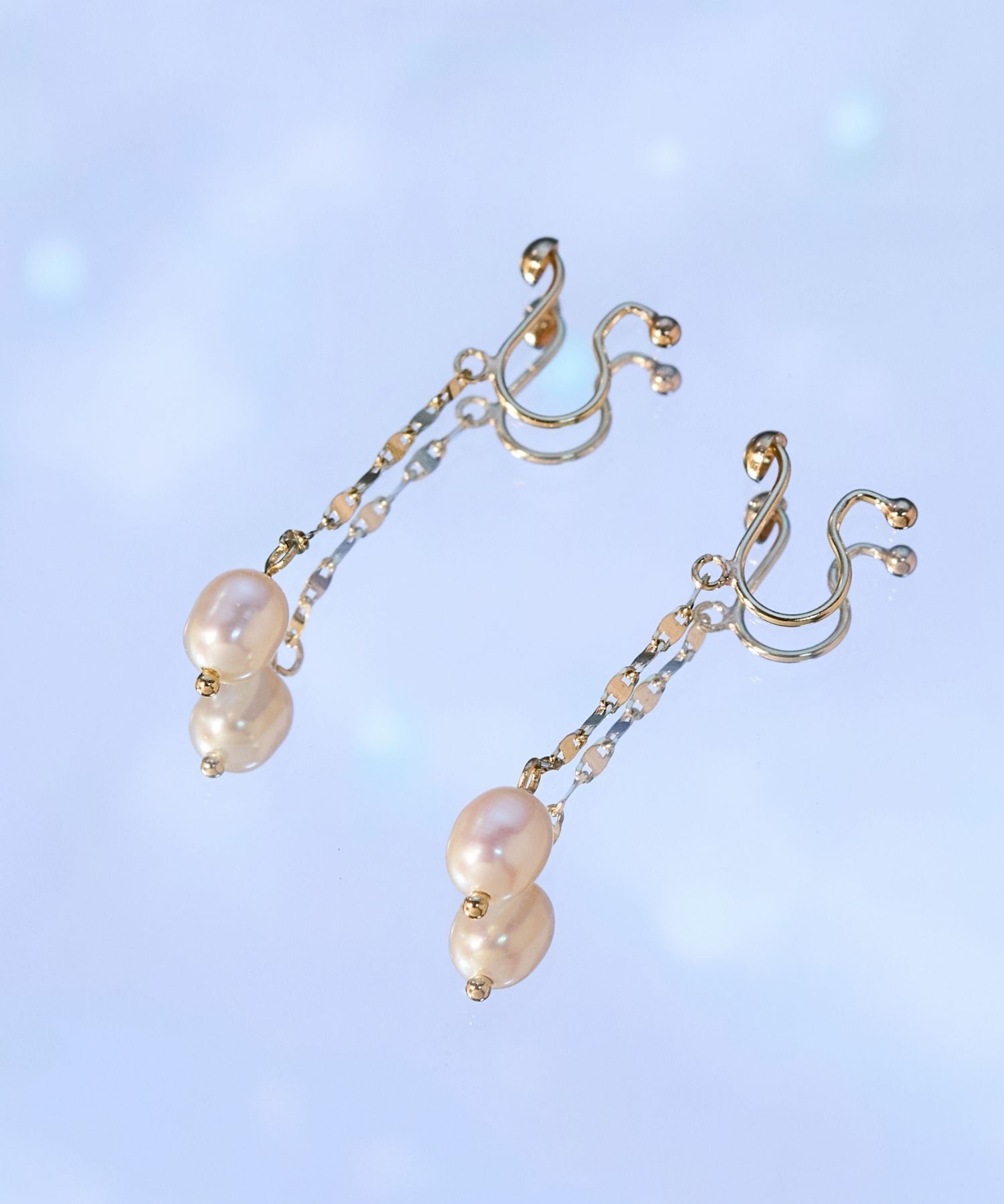 JUPITER「【K10】淡水パール&times;チェーンイヤリング」|イヤリング|