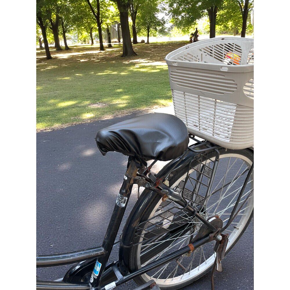 BACKYARD FAMILY「サドルカバー 通販 椅子カバー 自転車 のびる素材 伸縮 シートカバー レザー風生地 自転車用品」|その他|ブラック1