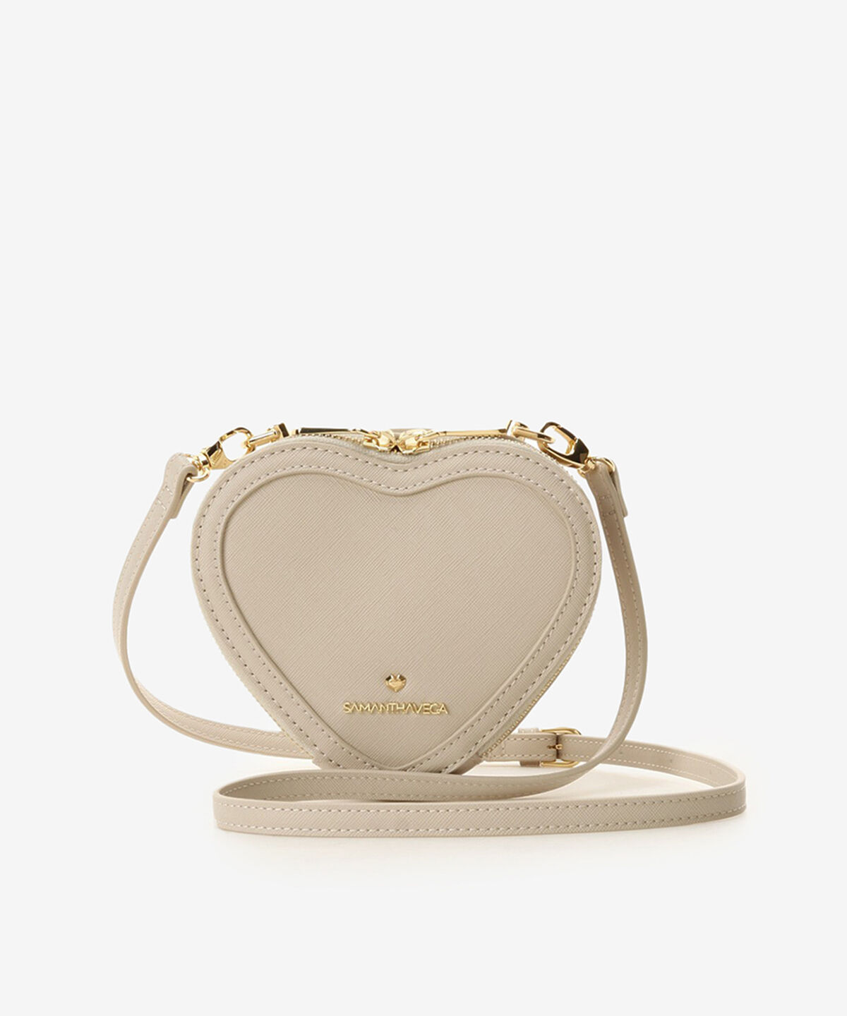 Samantha Vega「ミニハートモチーフバッグ」|ショルダー・メッセンジャー|ベージュ