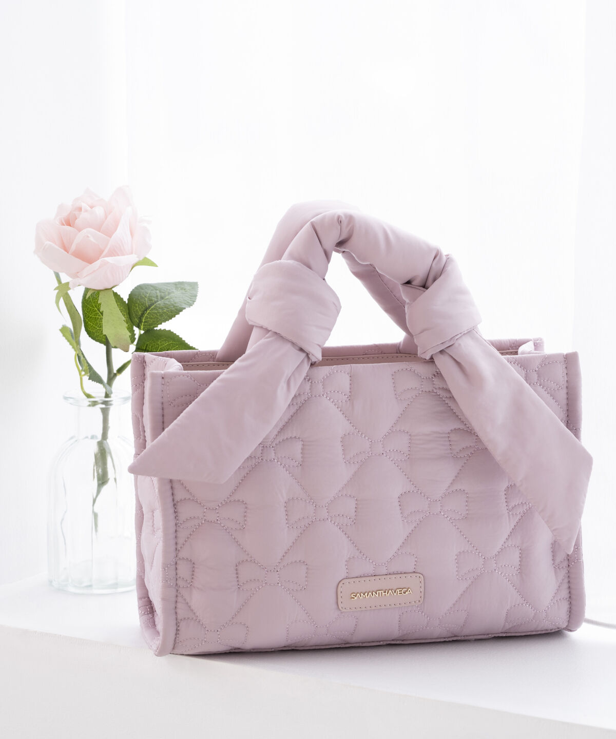 Samantha Vega「リボンキルティングハンドバッグ」|ハンドバッグ|ピンク
