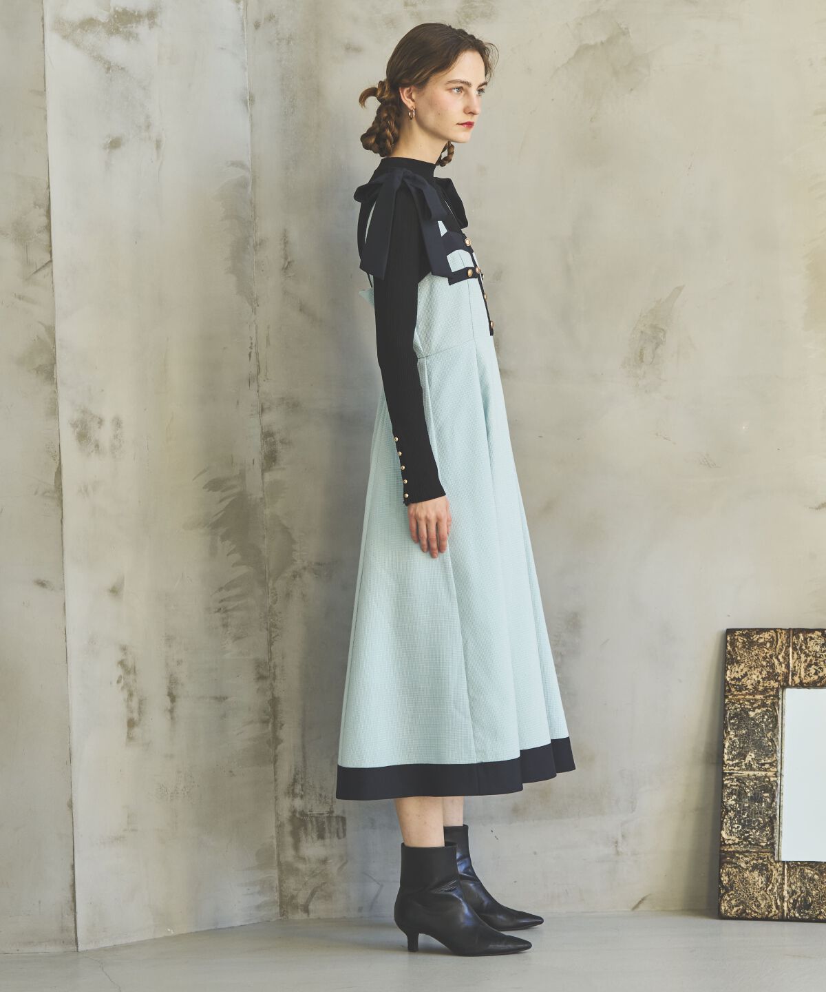 アンドクチュール「ラメツイードジャンスカ」|ジャンパースカート|