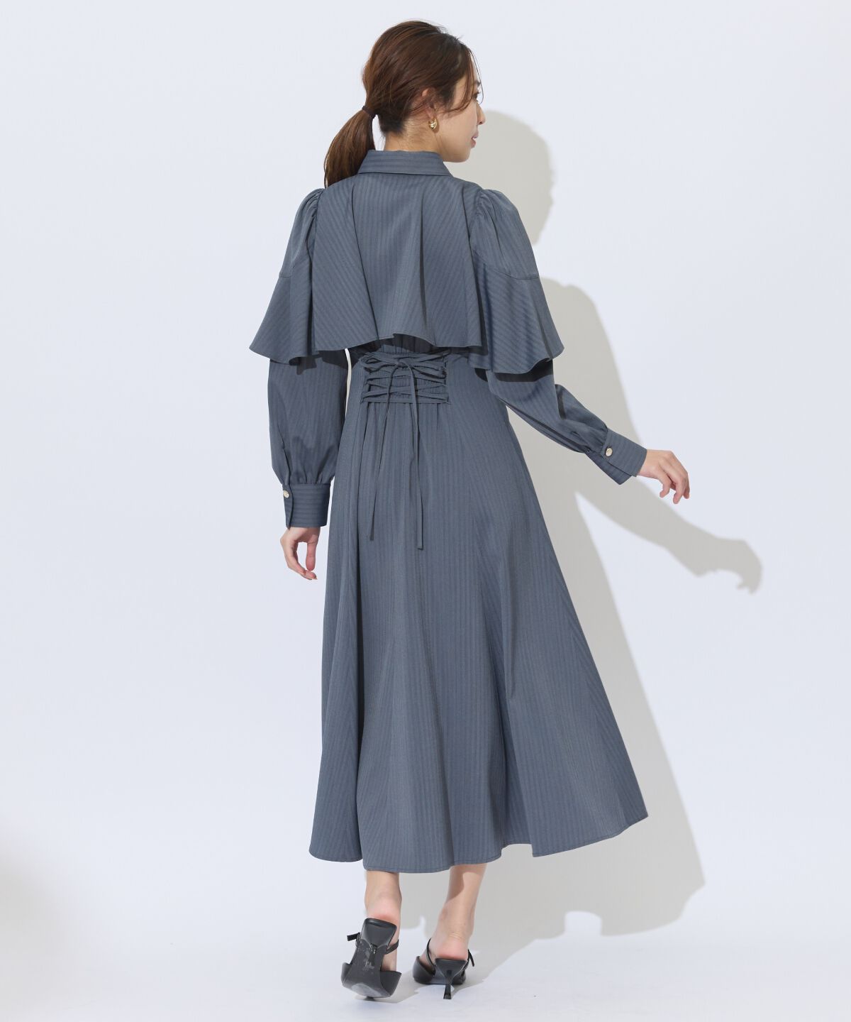 アンドクチュール「ケープフリルシャツワンピース」|ワンピース|