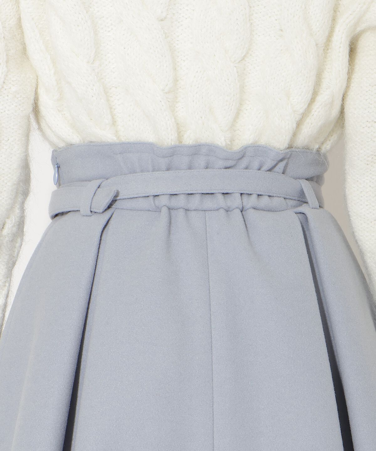 アンドクチュール「ベルト付きボックスミニスカート」|台形|