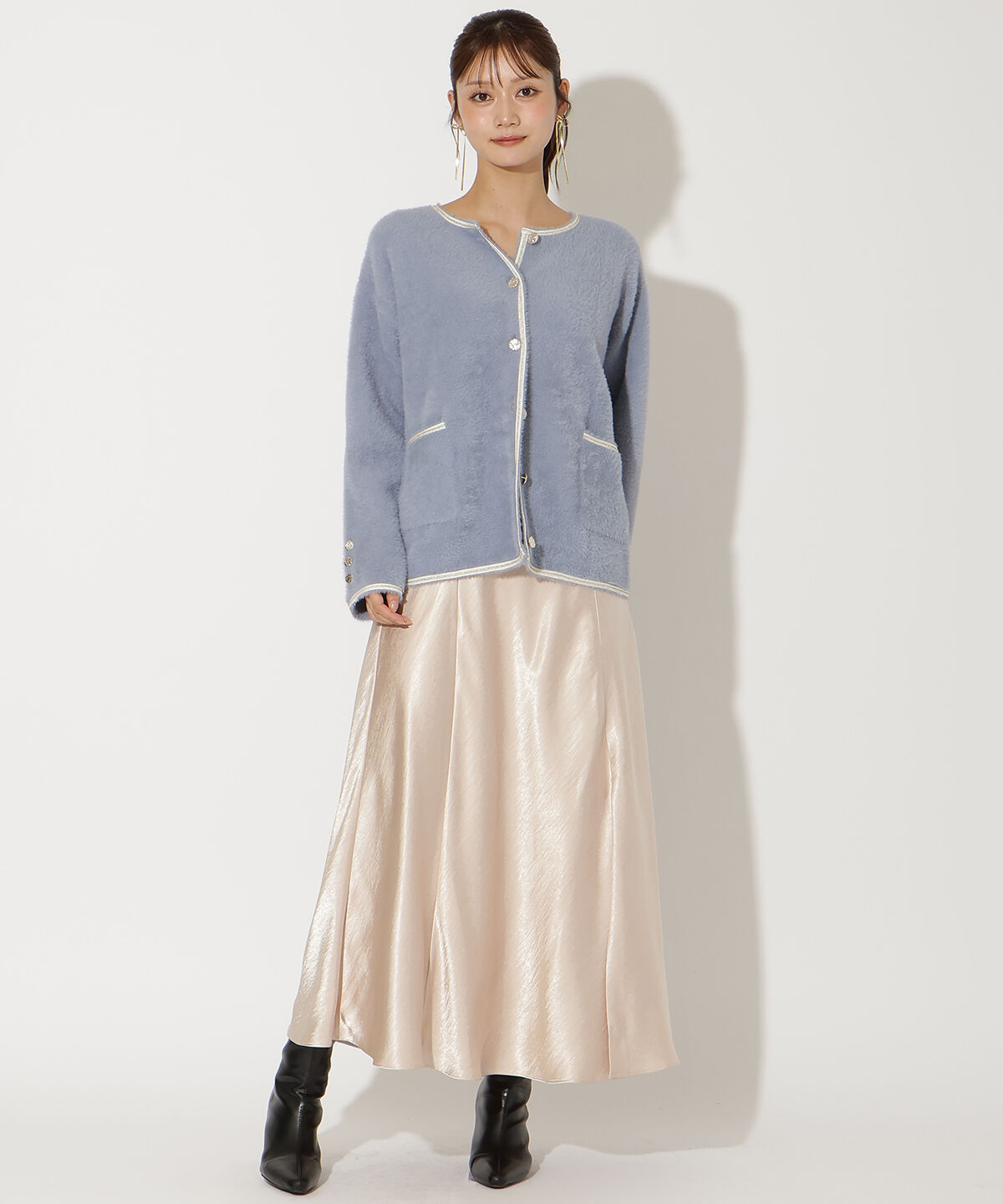 アンドクチュール「ダブルフェイスフェザーカーディガン」|カーディガン|