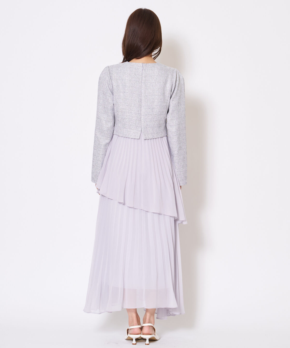 アンドクチュール「ツイードジャケットドッキングワンピース」|ワンピース|