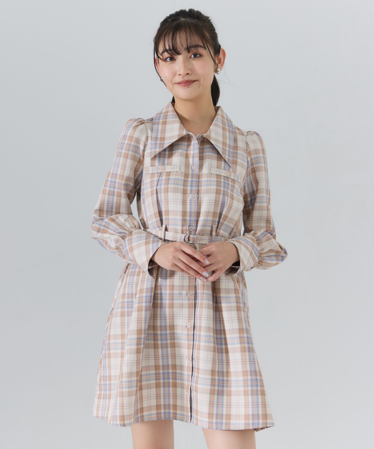 REDYAZEL「チェックミニシャツワンピース」|ワンピース|
