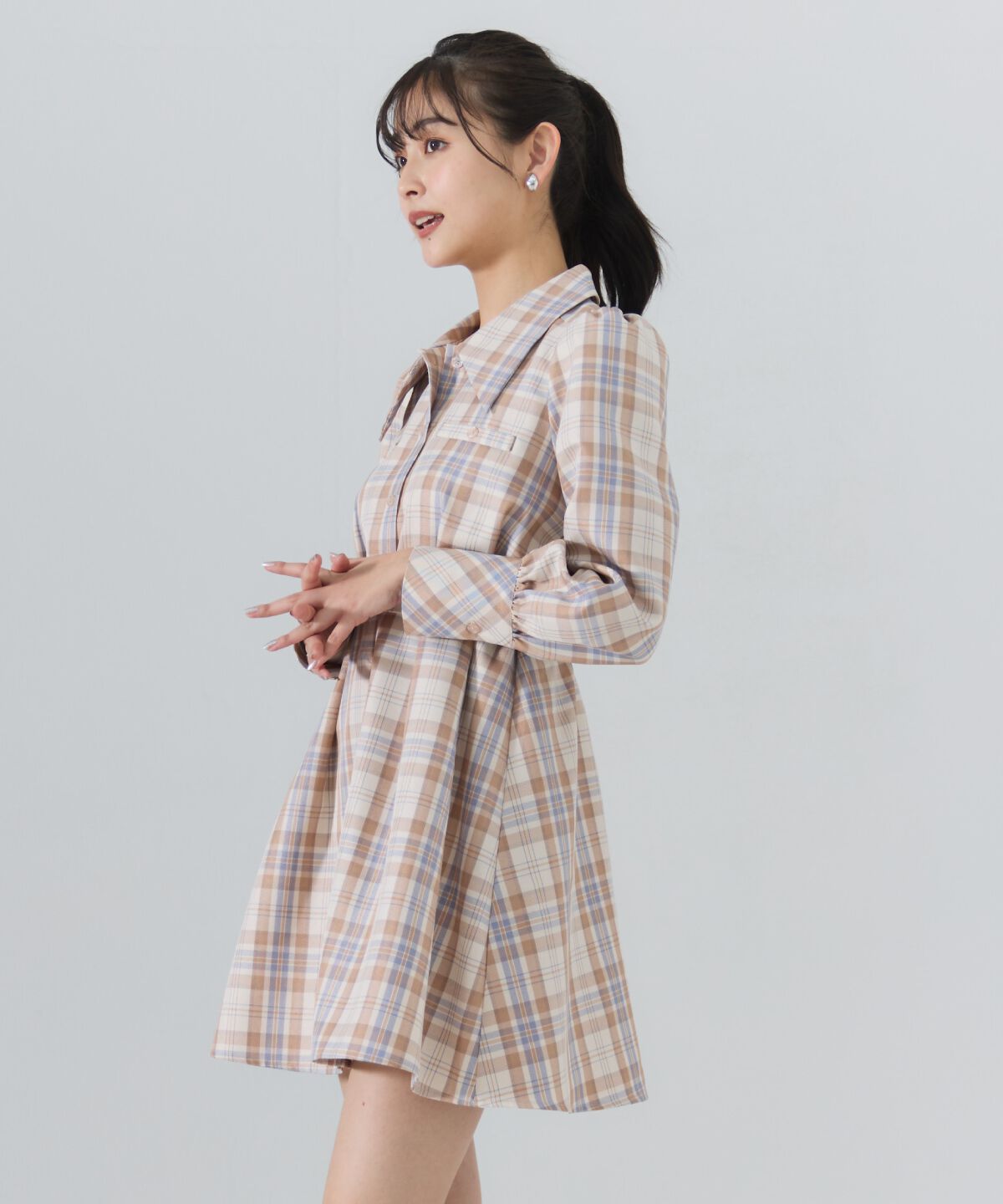 REDYAZEL「チェックミニシャツワンピース」|ワンピース|