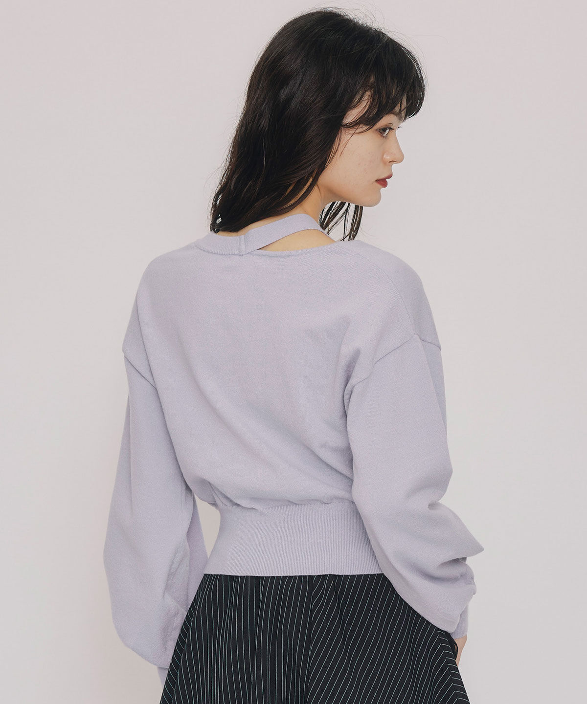 REDYAZEL「アシメカットデザインニットプルオーバー」|ニット・セーター|