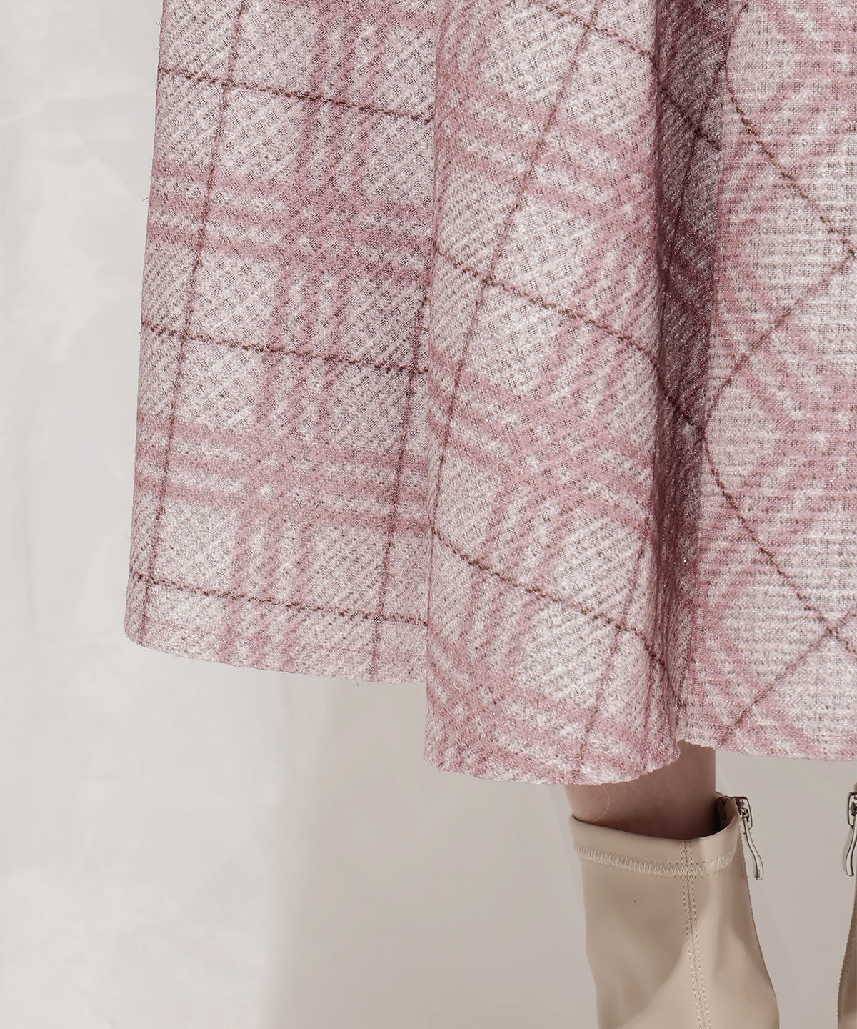 WILLSELECTION「バイヤスチェックサーキュラースカート」|フレア|