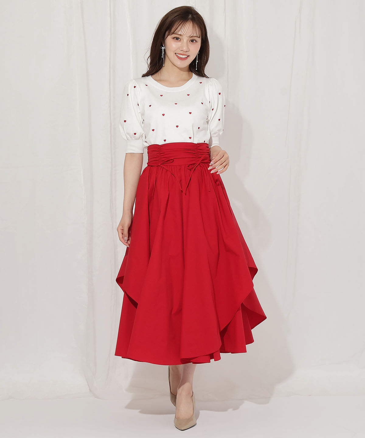 WILLSELECTION「ドロスト風リボンスカート」|フレア|