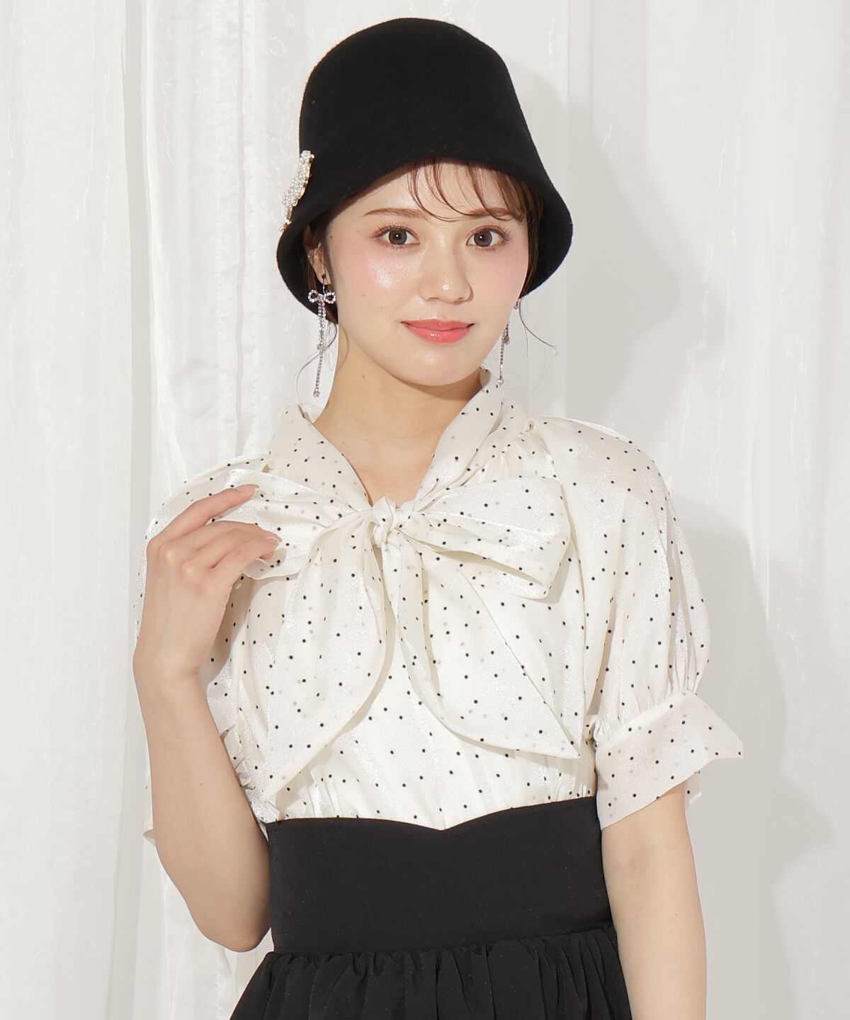 WILLSELECTION「リボンタイラグランパフブラウス」|シャツ・ブラウス|