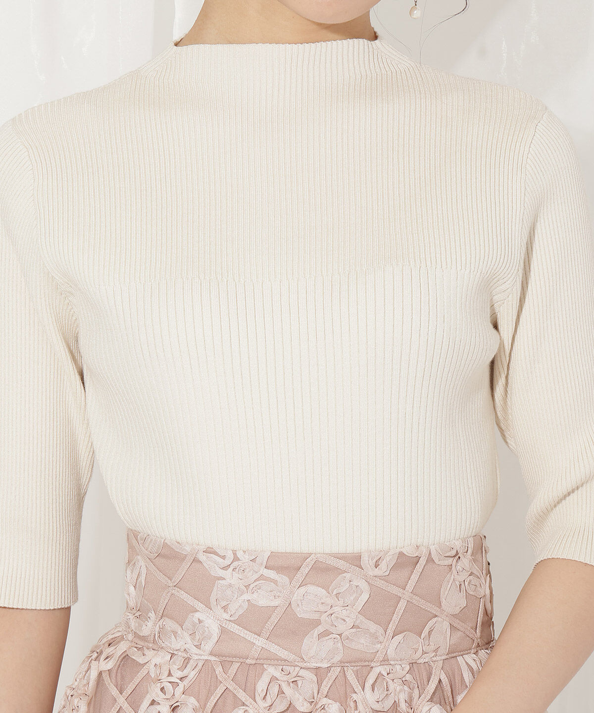 WILLSELECTION「袖口ボタンボトルネックリブニット」|ニット・セーター|