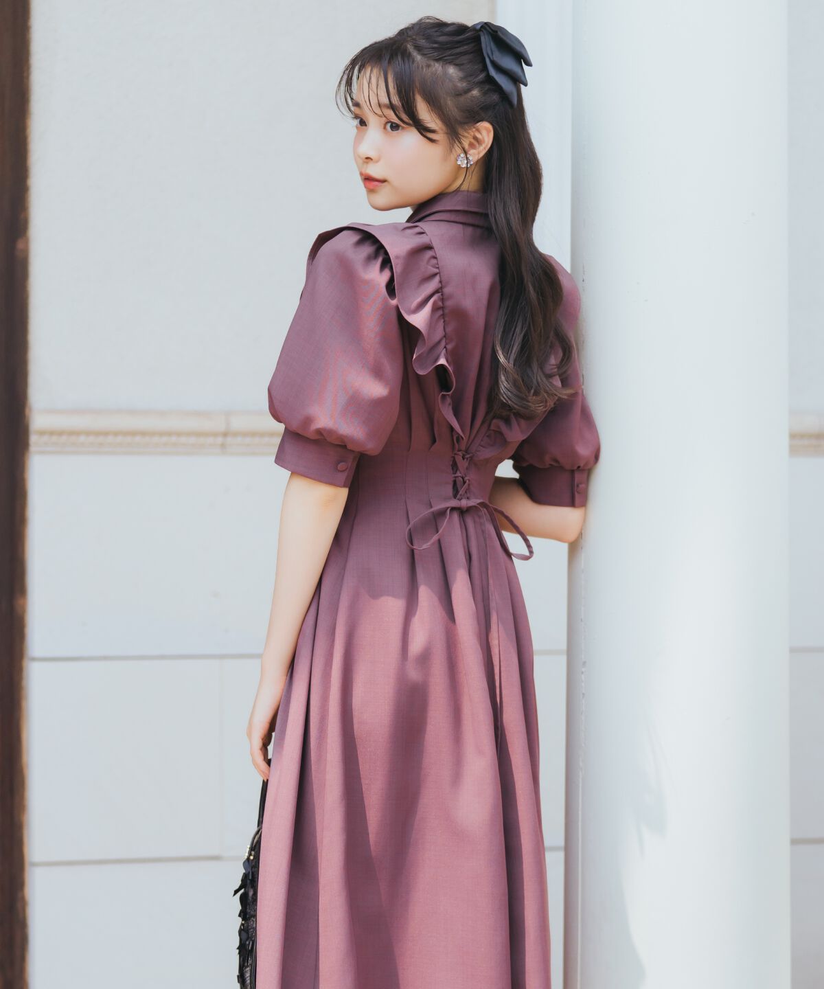 WILLSELECTION「タックウエストフリルシャツワンピース」|ワンピース|