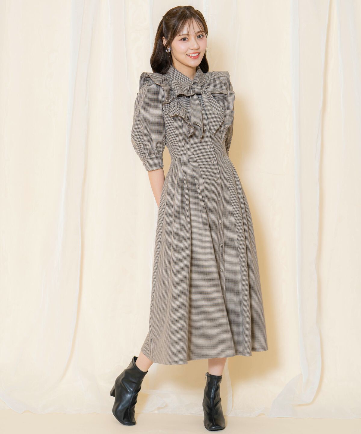 WILLSELECTION「タックウエストフリルシャツワンピース」|ワンピース|