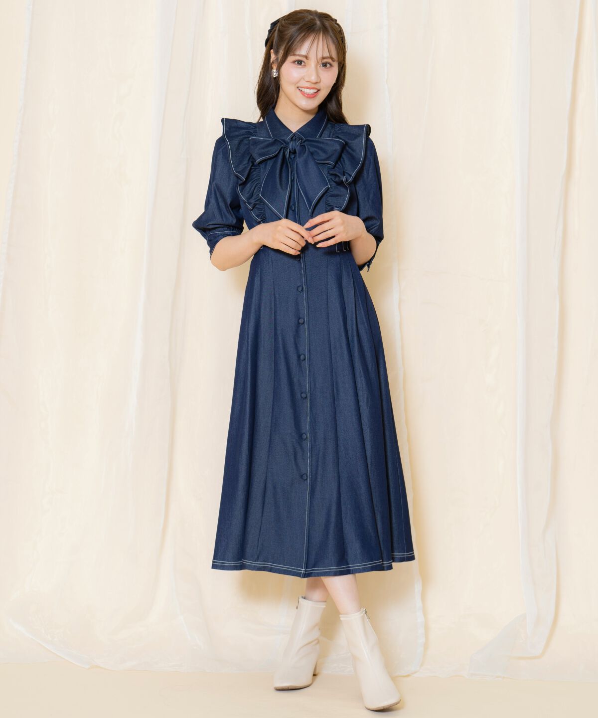 WILLSELECTION「タックウエストフリルシャツワンピース」|ワンピース|