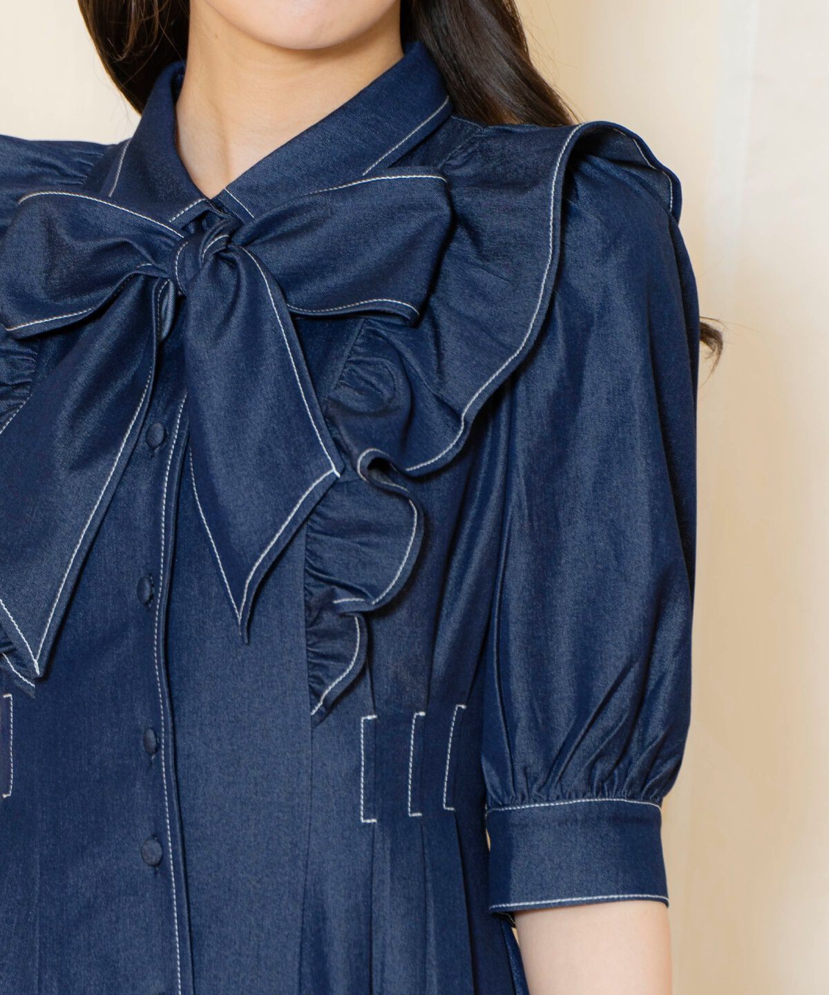 WILLSELECTION「タックウエストフリルシャツワンピース」|ワンピース|