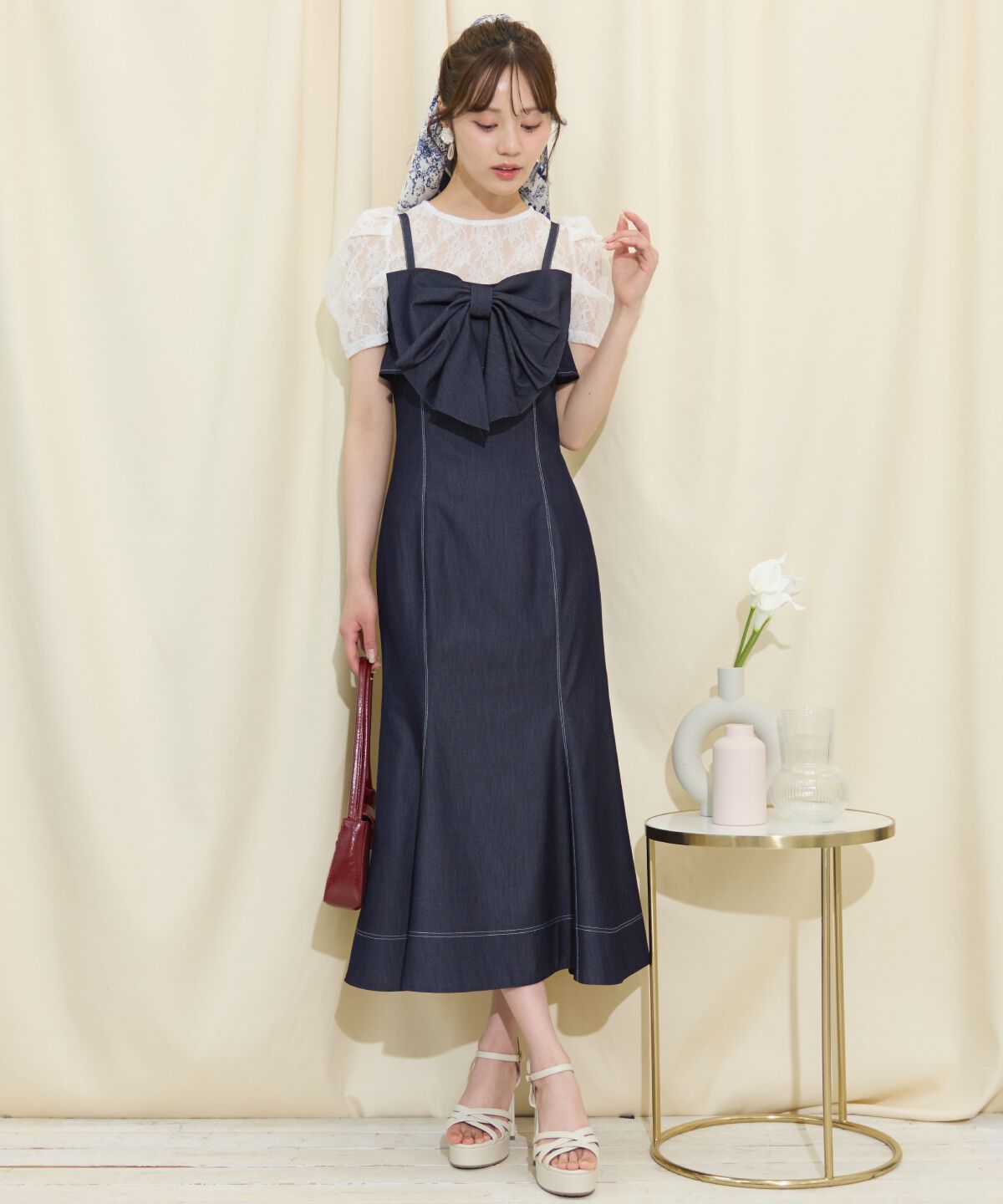 WILLSELECTION「ドレープリボンマーメイドジャンスカ」|ワンピース|